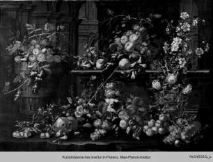 Stillleben mit Blumen und Früchten