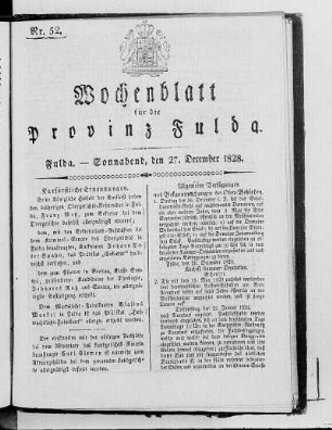 Nr. 52, Ausgabe vom 27. Dezember 1828 [S. 886/887 fehlt]