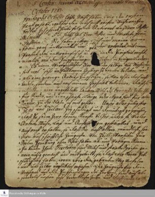 Tagebuch von Heinrich Melchior Mühlenberg.