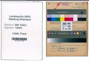 Entnazifizierung Franz Lisiak, geb. 04.04.1893 (Lagerarbeiter)