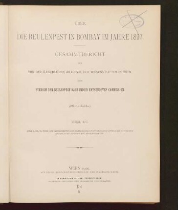 2. Wissenschaftlicher Theil des Berichtes C: Bacteriologische Untersuchungen über den Pestbacillus