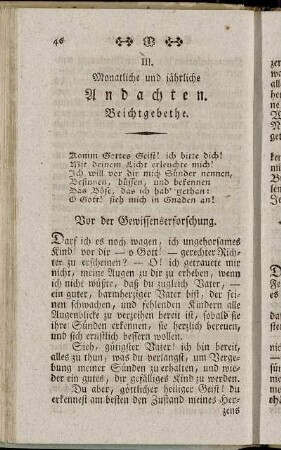 Beichtgebethe. - Gebeth am Geburtstage Jesu Christi, oder zu Weihnachten.