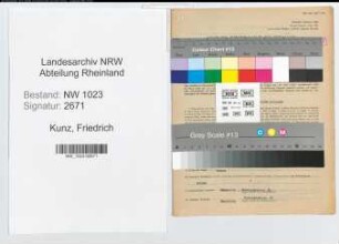 Entnazifizierung Friedrich Kunz , geb. 17.10.1897 (Installateur)