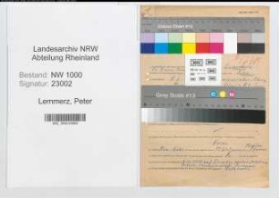 Entnazifizierung Peter Lemmerz, geb. 08.06.1899 (Arbeiter)