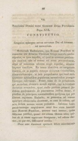 80-86 Sanctissimi Domini nostri Gregorii divina Providentia Papae XVI. Constitutio