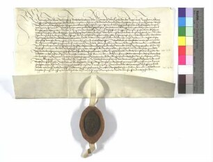 Matheus, Propst des Klosters zu den Wengen, vidimiert das Mandat Kaiser Friedrichs (III) vom 12. November 1485.
