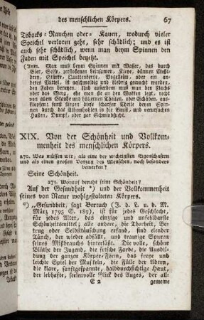XIX. Von der Schönheit und Vollkommenheit des menschlichen Körpers.