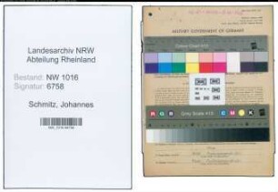 Entnazifizierung Johannes Schmitz , geb. 28.08.1899 (Maschinenmeister)