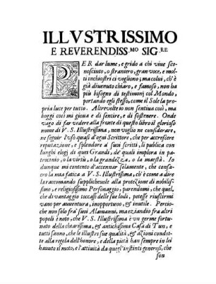 Illvstrissimo E Reverendiss.mo Sig.re