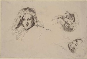 Drei weibliche Kopfstudien (nach Rembrandt)