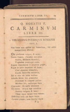 Carminvm Liber III.