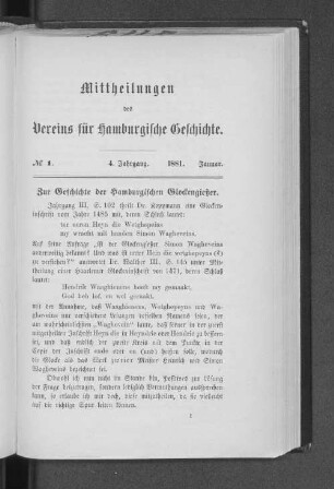 No. 1, 1881. Januar.