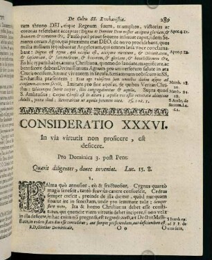 289-297, CONSIDERATIO XXXVI. In via virtutis non proficere, est deficere.