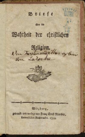 Briefe über die Wahrheit der christlichen Religion