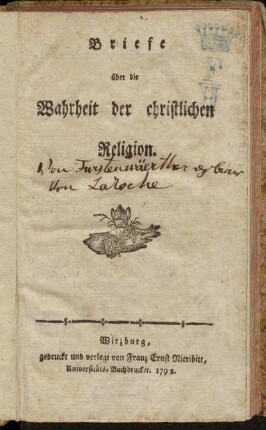 Briefe über die Wahrheit der christlichen Religion