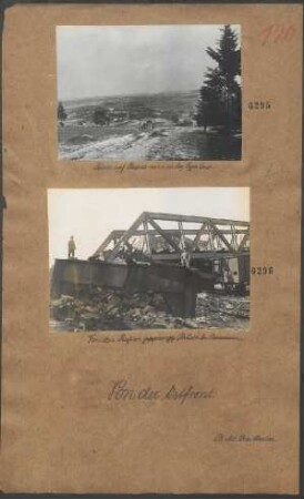 Von den Russen gesprengte Brücke bei Czenschokau