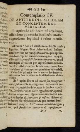 51-68 Contemplatio IV., De aptitudine ad ideam et conceptum universalem