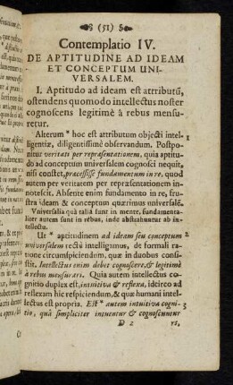 51-68 Contemplatio IV., De aptitudine ad ideam et conceptum universalem