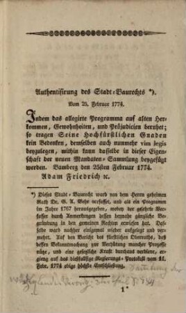 Würzburger Stadt-Baurecht vom Jahr 1774