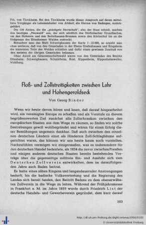 Floß- und Zollstreitigkeiten zwischen Lahr und Hohengeroldseck.