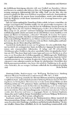 Hamburg-Zyklus, Radierungen von Wolfgang Werkmeister, Texte von Gerhard Kaufmann, Hanna Dose und Friedhelm Röttger : Hamburg, Altonaer Museum, 1991