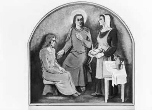 Altarbild "Eine Kranke heilender Christus und Diakonisse" (1927 ?, P. Sinkwitz) in der Kapelle des Diakonissenkrankenhauses der Diakonissenanstalt