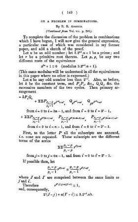 On a problem in combinations.
