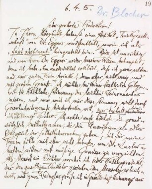 Brief an Hermann Blocher