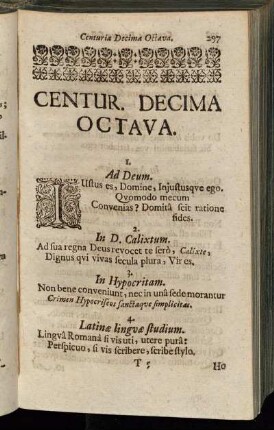 Centuria Decima Octava.