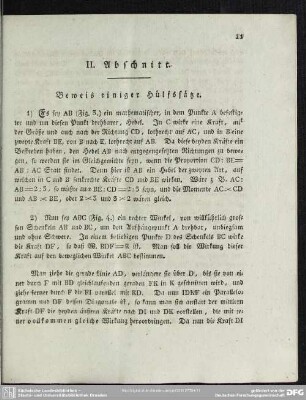 II. Abschnitt. Beweis einiger Hülfssätze