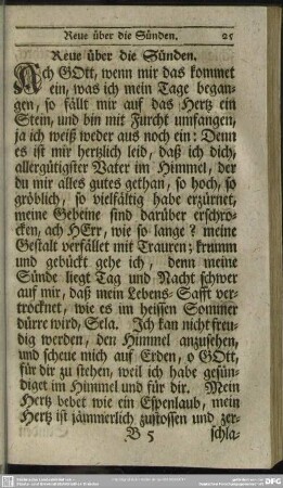 Reue über die Sünden