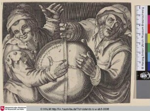 [Heraclitus and Democritus with a globe; Heraklit und Demokrit mit einer Weltkugel]