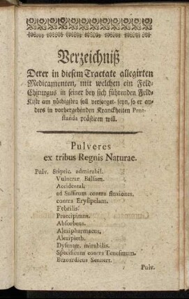 Verzeichniß Derer in diesem Tractate allegirten Medicamenten,[...]