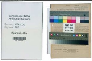 Entnazifizierung Alex Kauhaus , geb. 24.11.1906 (Baecker)