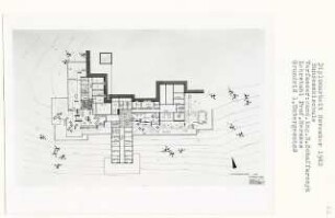 Bundesskischule Obergurgel, Tirol-Imst (Diplomarbeit bei Bernhard Hermkes): Grundriss 1. Untergeschoss 1:200