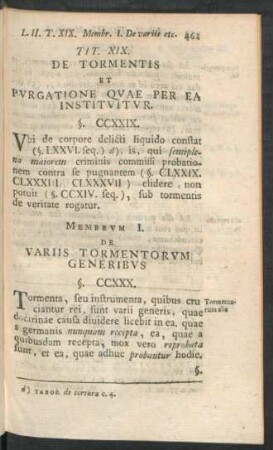 Tit. XIX. De Tormentis Et Purgatione Quae Per Ea Instituitur