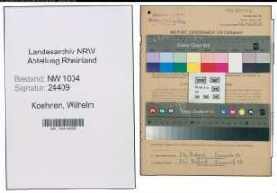 Entnazifizierung Wilhelm Koehnen , geb. 21.04.1900 (Schiffer)