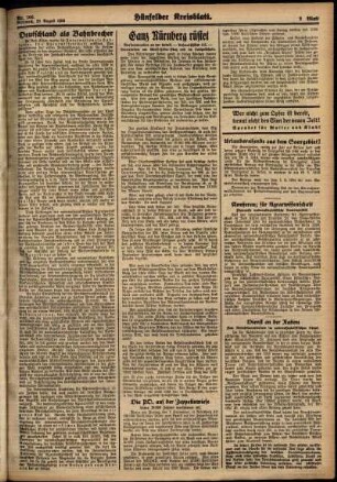 Zweite Ausgabe vom Mittwoch, den 29. August 1934.