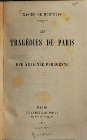 Les tragédies de Paris, 2