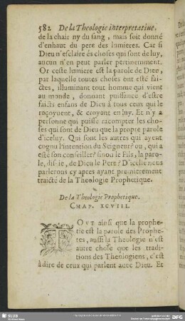 De la Theologie Prophetique. Chap. XCVIII [i.e. XCIX].