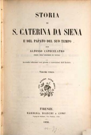 Storia di S. Caterina da Siena e del Papato del suo tempo