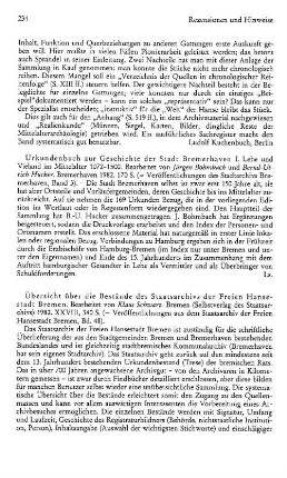 Urkundenbuch zur Geschichte der Stadt Bremerhaven, Bd. 1, Lehe und Vieland im Mittelalter 1072 - 1500, bearb. von Jürgen Bohmbach und Bernd-Ulrich Hucker, (Veröffentlichungen des Stadtarchivs Bremerhaven, 3) : Bremerhaven, 1982