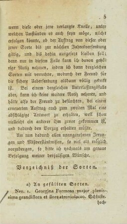 Verzeichniß der Sorten