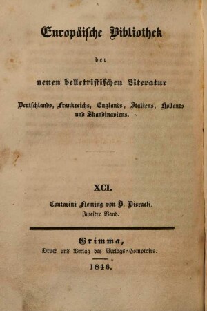 Contarini Fleming, 2