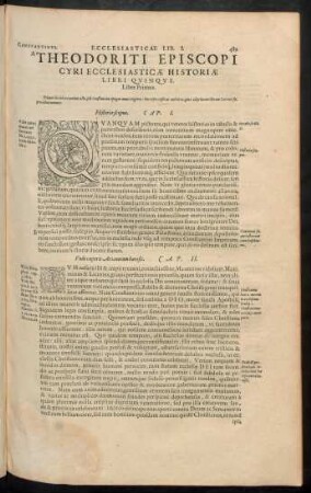 Theodoriti Episcopi Cyri Ecclesiasticae Historiae Libri Quinque.