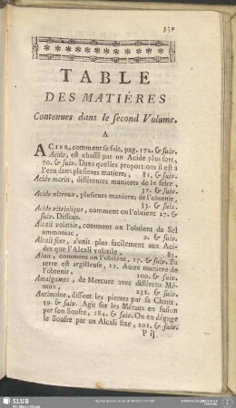 Table Des Matiéres Contenues dans le second Volume