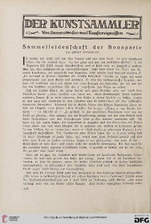 11.1919: Sammelleidenschaft der Bonaparte