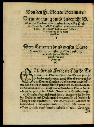 Verantwortung unnd underricht D. Martini Lutheri ...