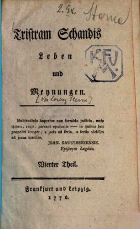 Tristram Schandis Leben und Meynungen, 4