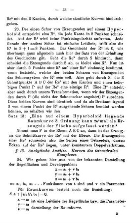 § 13. Analytische Ansätze. Kurven des tetraedralen Komplexes.